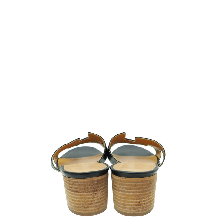 Top quality Hermes Noir Oasis Sandal 39.5