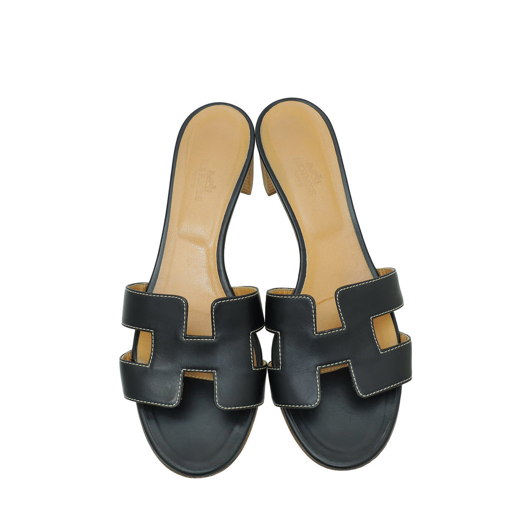 Top quality Hermes Noir Oasis Sandal 39.5