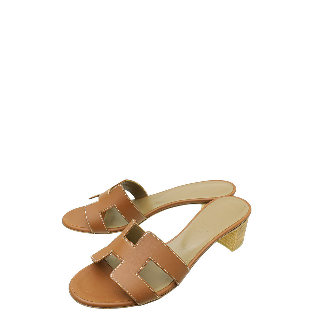 Top quality Hermes Gold Oasis Sandal 39
