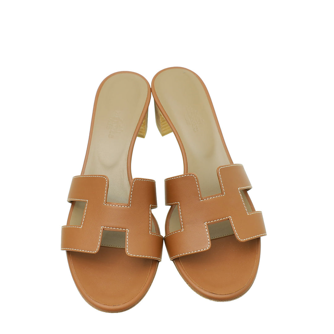 Top quality Hermes Gold Oasis Sandal 39