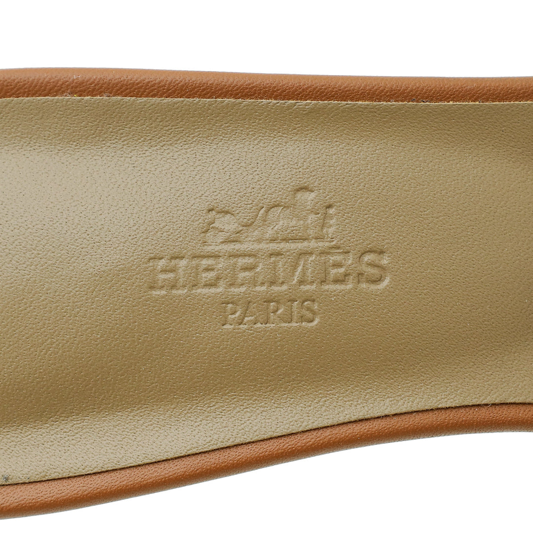 Top quality Hermes Gold Oasis Sandal 39