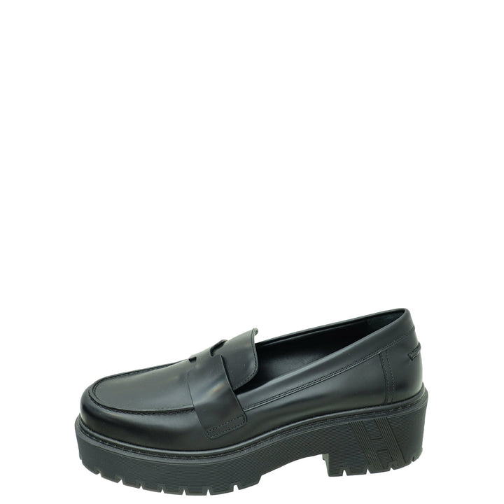 Top quality Hermes Noir Glazed Hitch Loafer 40