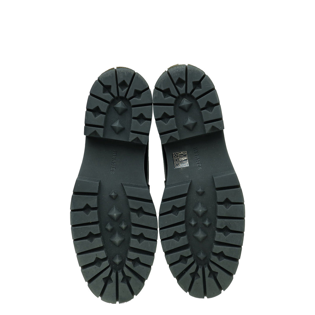 Top quality Hermes Noir Glazed Hitch Loafer 40