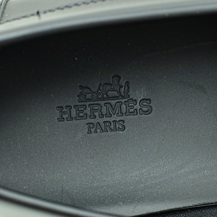 Top quality Hermes Noir Glazed Hitch Loafer 40