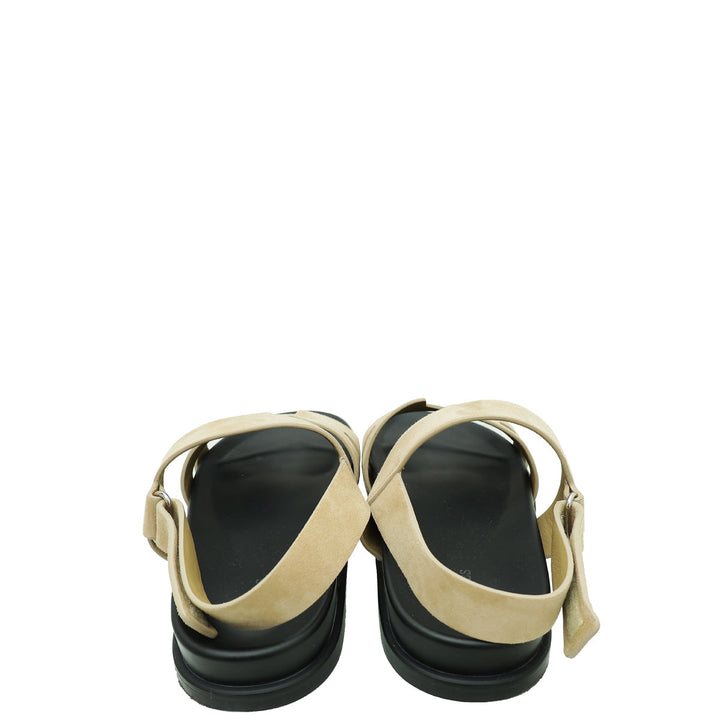 Hermes Beige Argile Chypre Goatskin Genius Sandal 45.5