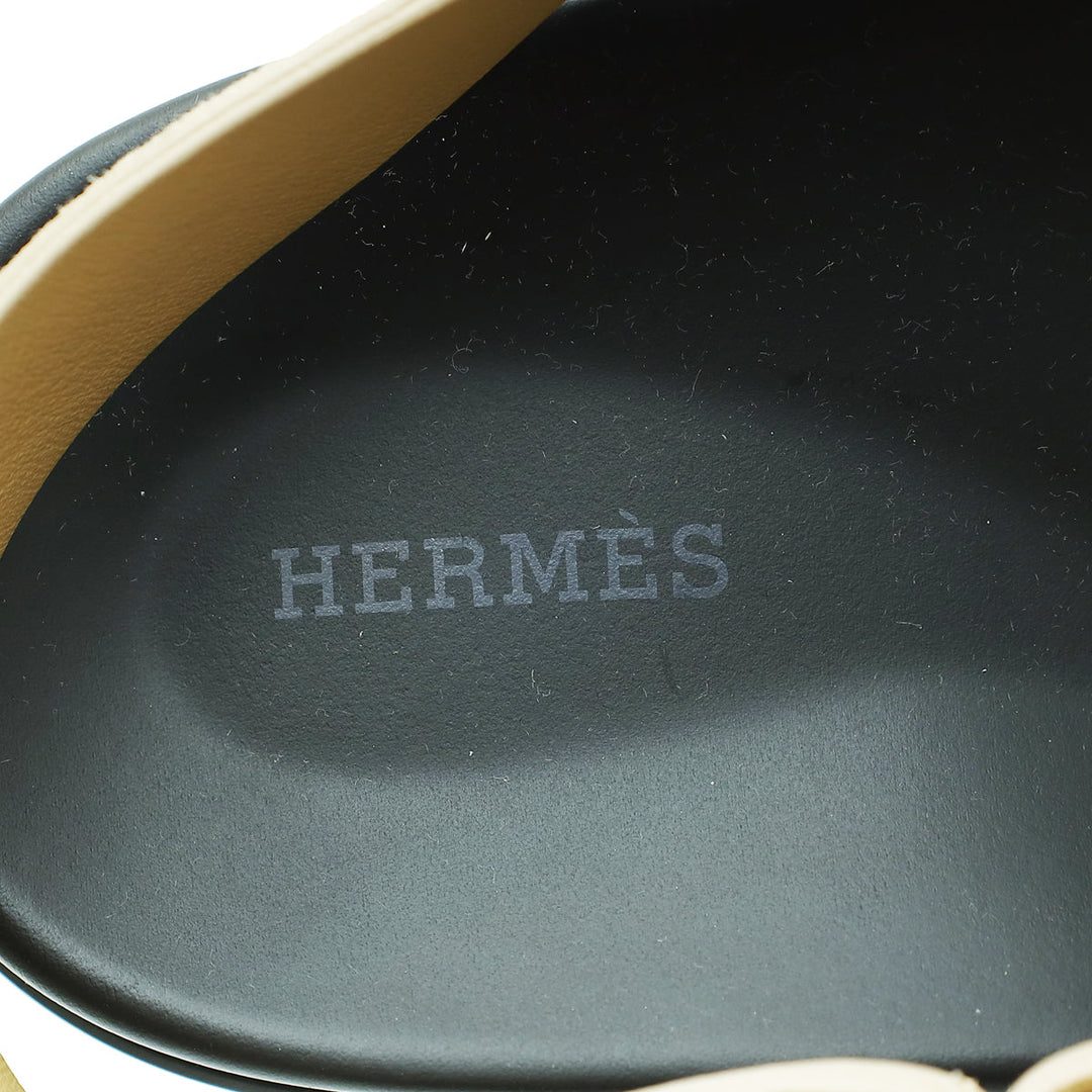 Hermes Beige Argile Chypre Goatskin Genius Sandal 45.5