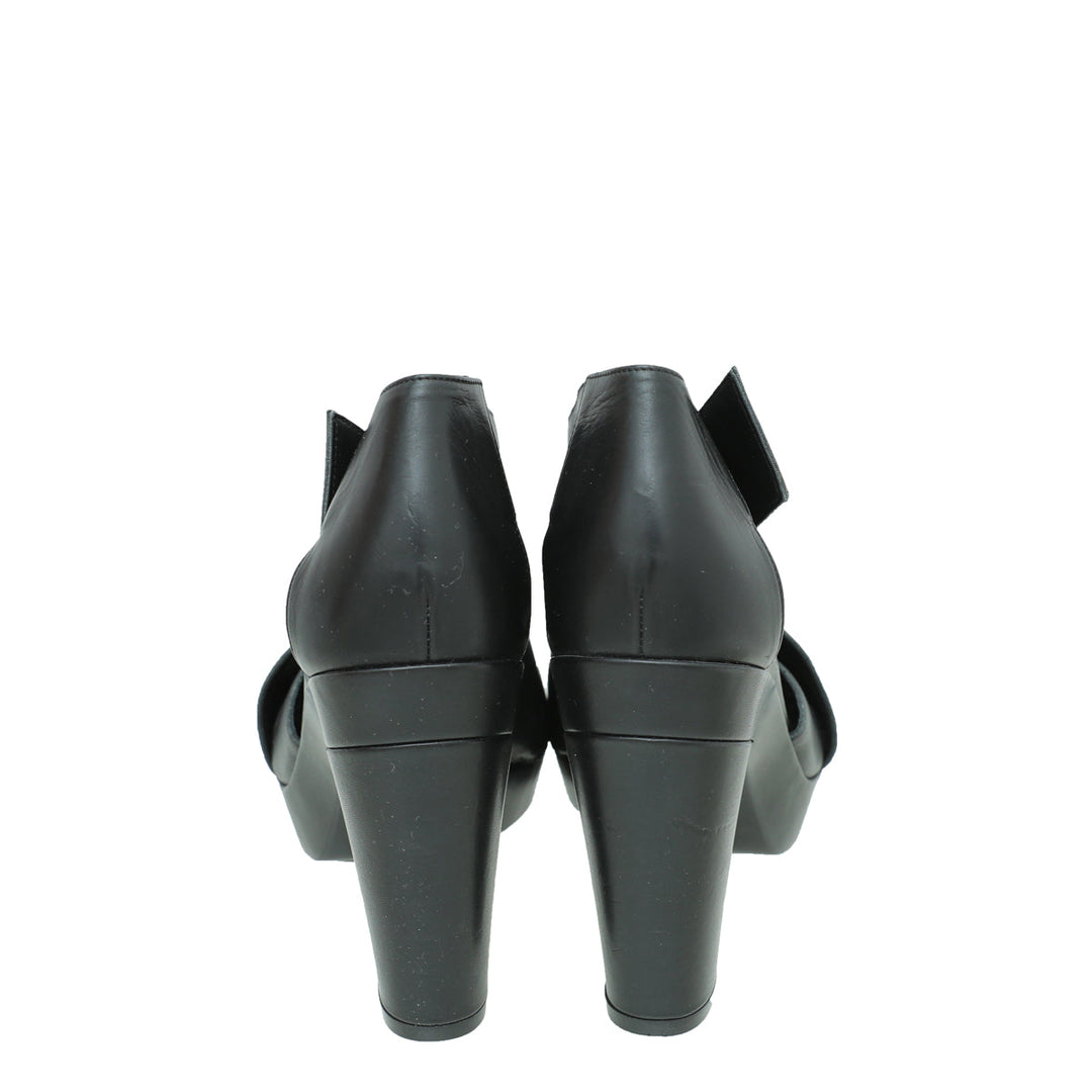 Top quality Hermes Noir Cross Strappy Platform Sandal 38.5