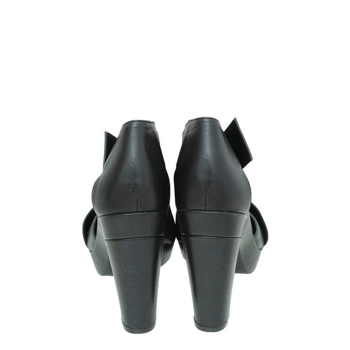 Top quality Hermes Noir Cross Strappy Platform Sandal 38.5