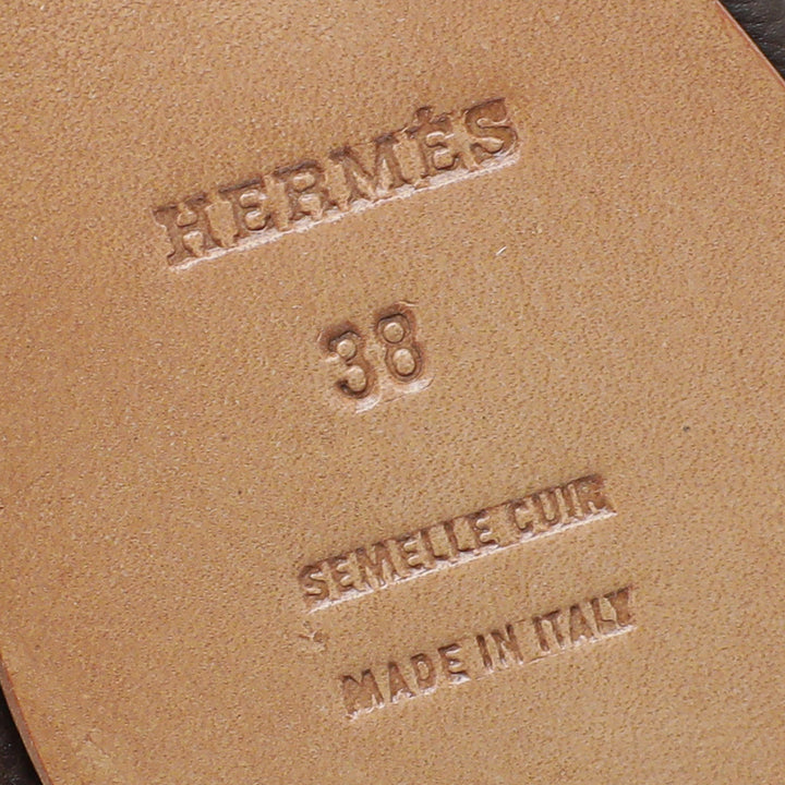 Hermes Chocolate Buckle Platform Sandal 38