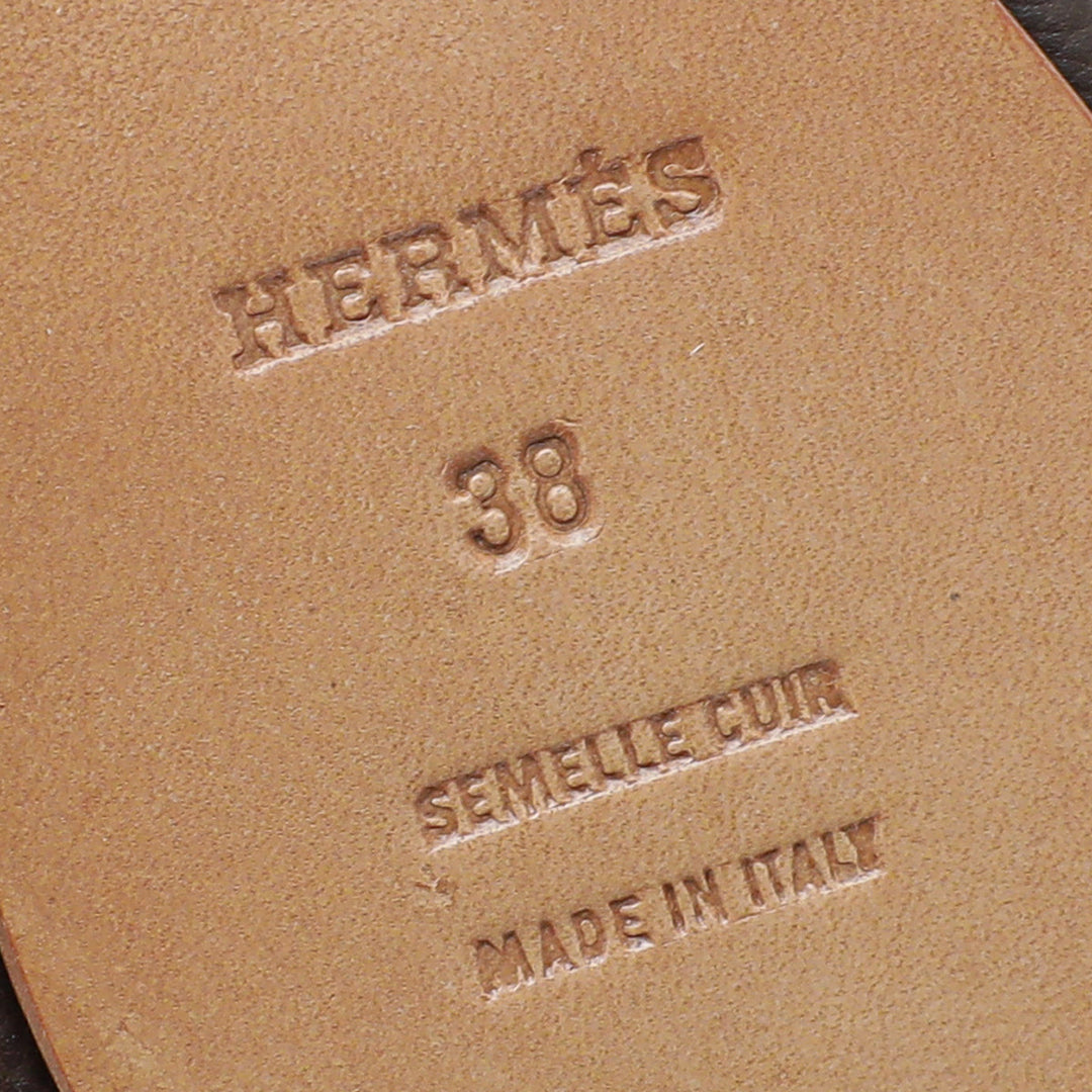 Top quality Hermes Chocolate Buckle Platform Sandal 38
