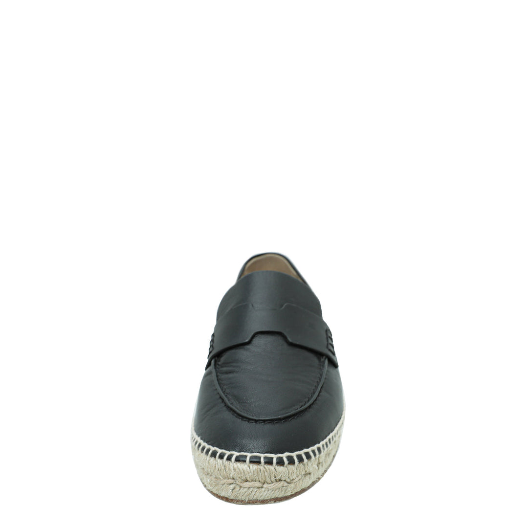Top quality Hermes Noir Trip Goatskin Espadrille 39