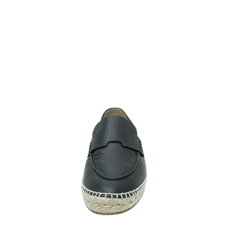 Top quality Hermes Noir Trip Goatskin Espadrille 39