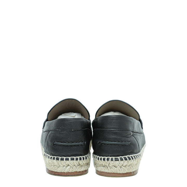 Top quality Hermes Noir Trip Goatskin Espadrille 39