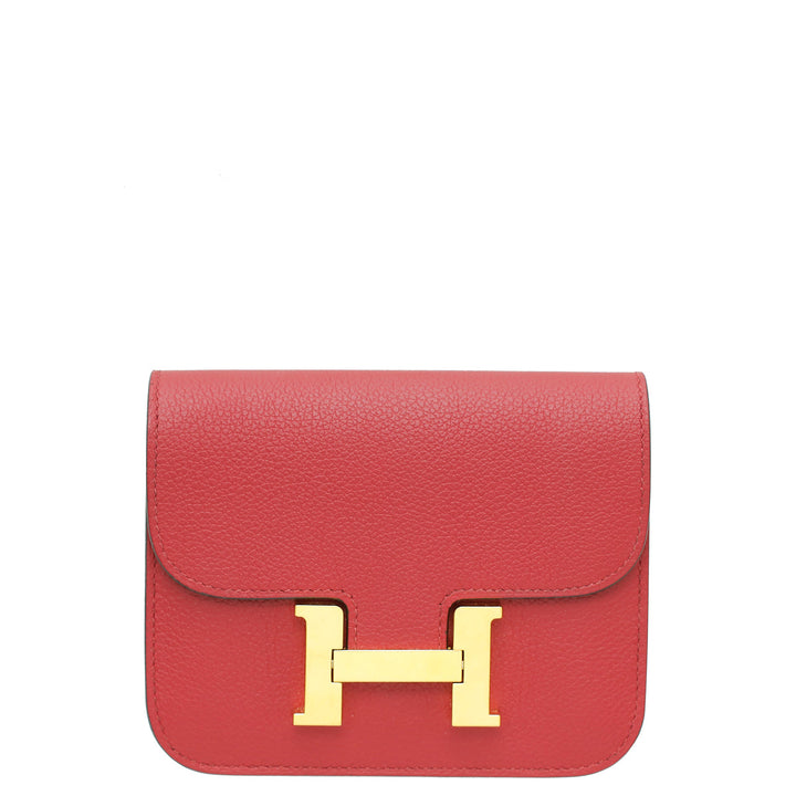 Top quality Hermes Rouge H Constance Evercolor Slim Wallet