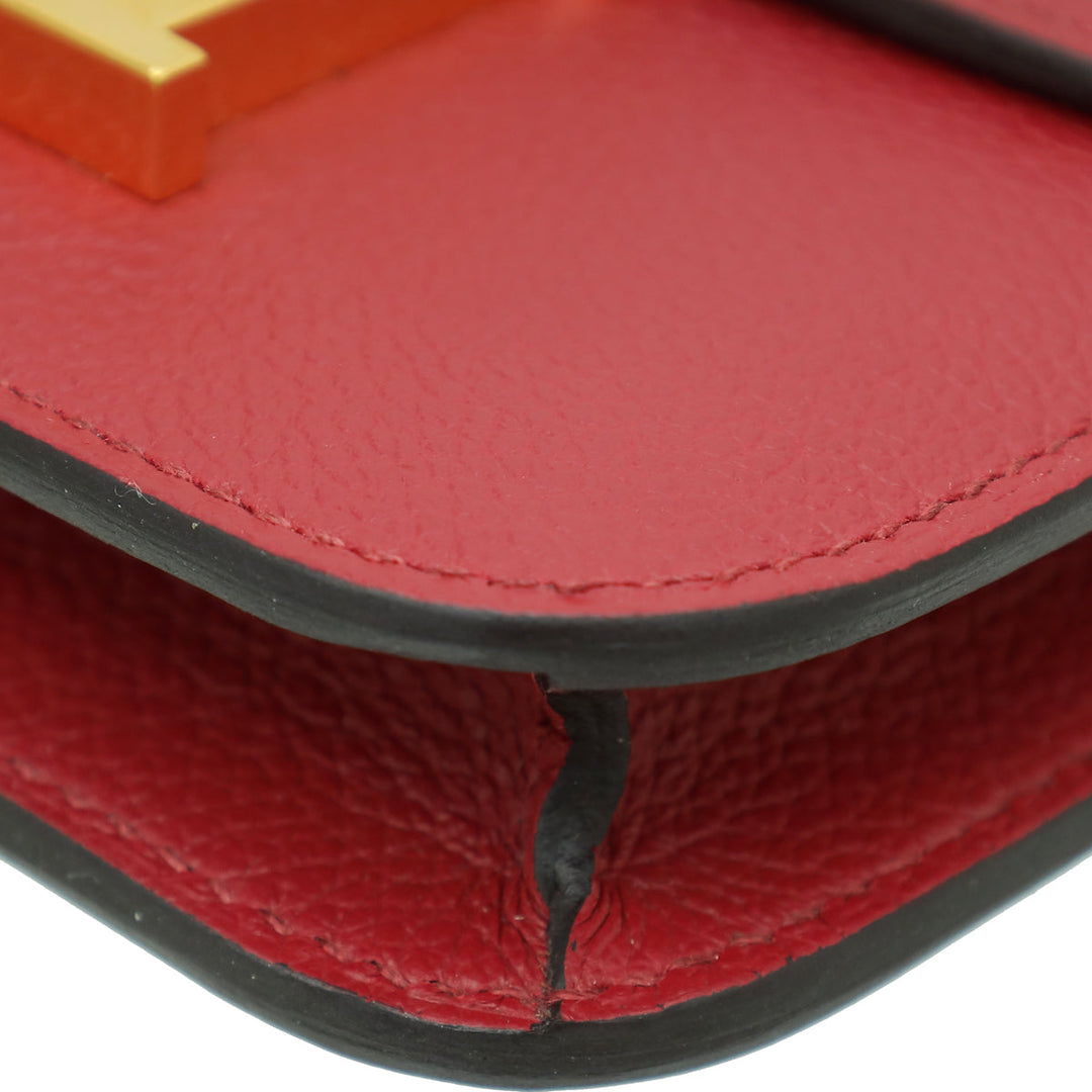 Top quality Hermes Rouge H Constance Evercolor Slim Wallet
