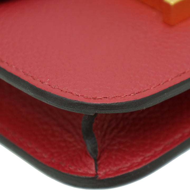 Top quality Hermes Rouge H Constance Evercolor Slim Wallet