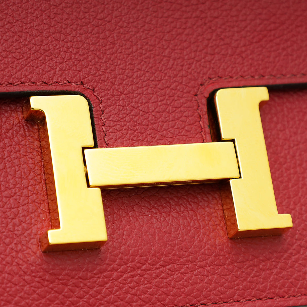 Top quality Hermes Rouge H Constance Evercolor Slim Wallet