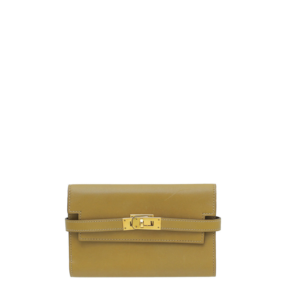 Top quality Hermes Biscuit Kelly Depliant Box Medium Wallet