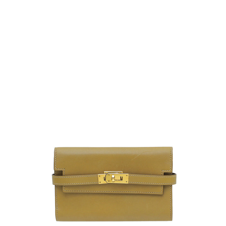 Top quality Hermes Biscuit Kelly Depliant Box Medium Wallet