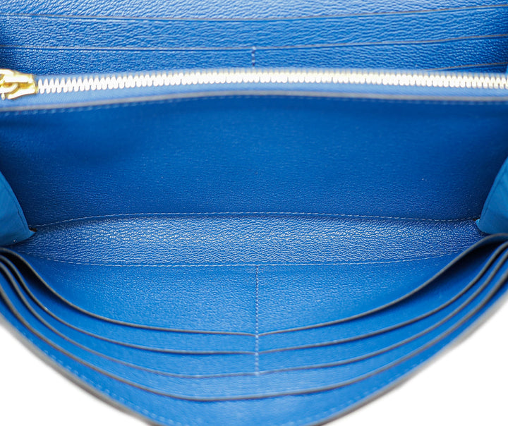 Top quality Hermes Bleu Izmir Alligator Kelly Classic Wallet