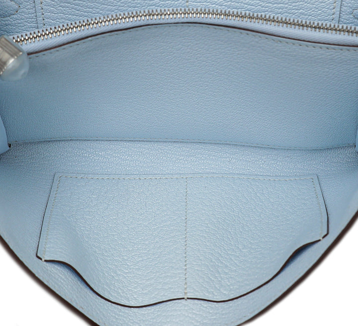 Top quality Hermes Blue Brume Kelly Classique To Go Wallet