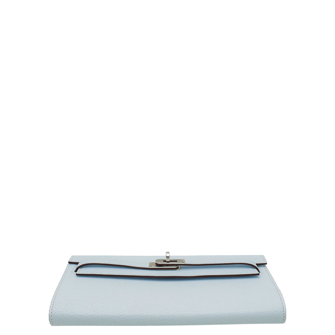 Top quality Hermes Blue Brume Kelly Classique To Go Wallet