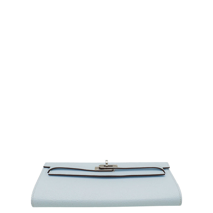 Top quality Hermes Blue Brume Kelly Classique To Go Wallet