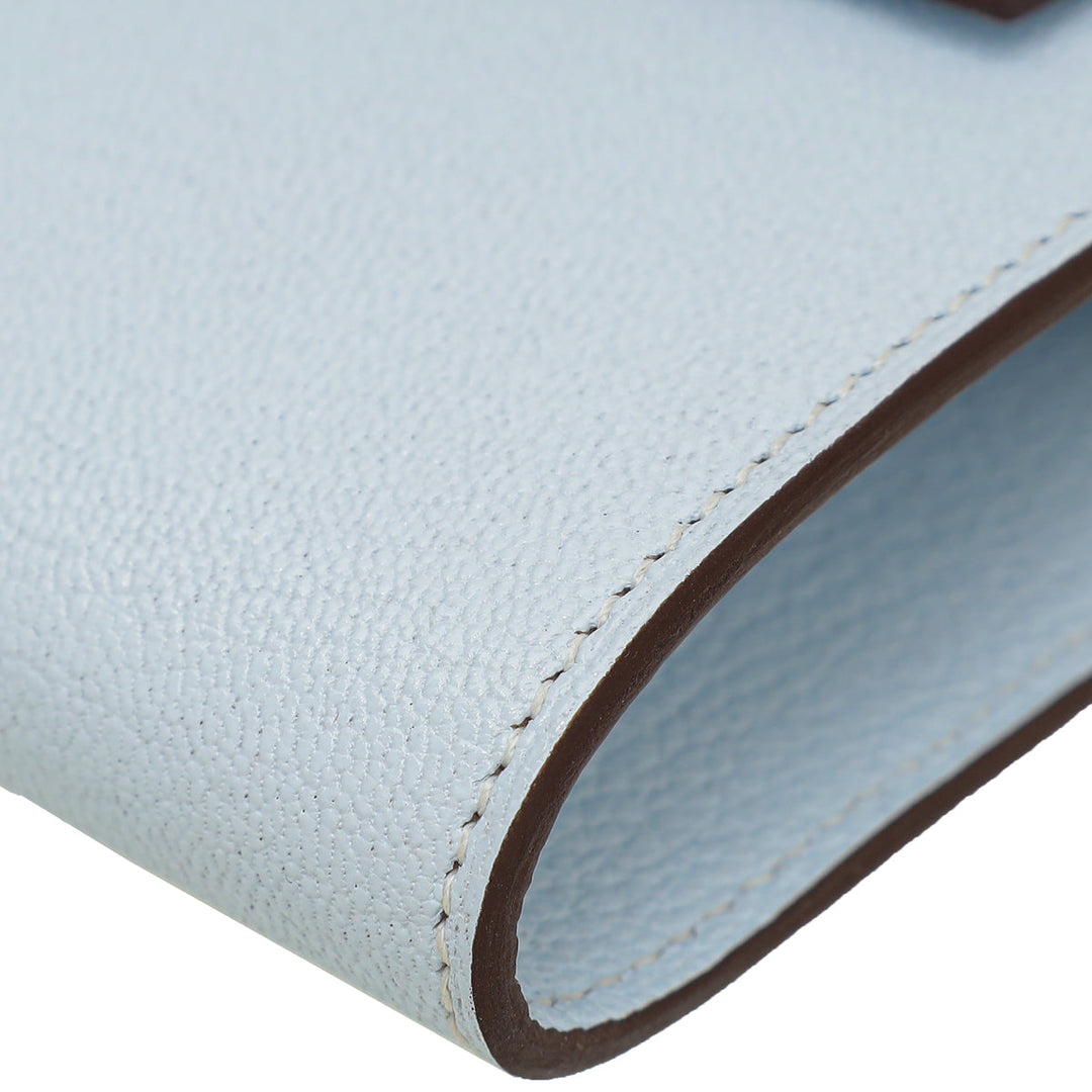 Top quality Hermes Blue Brume Kelly Classique To Go Wallet