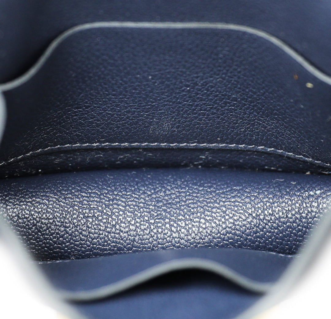 Top quality Hermes Blue Abysse Evercolor Constance Slim Wallet