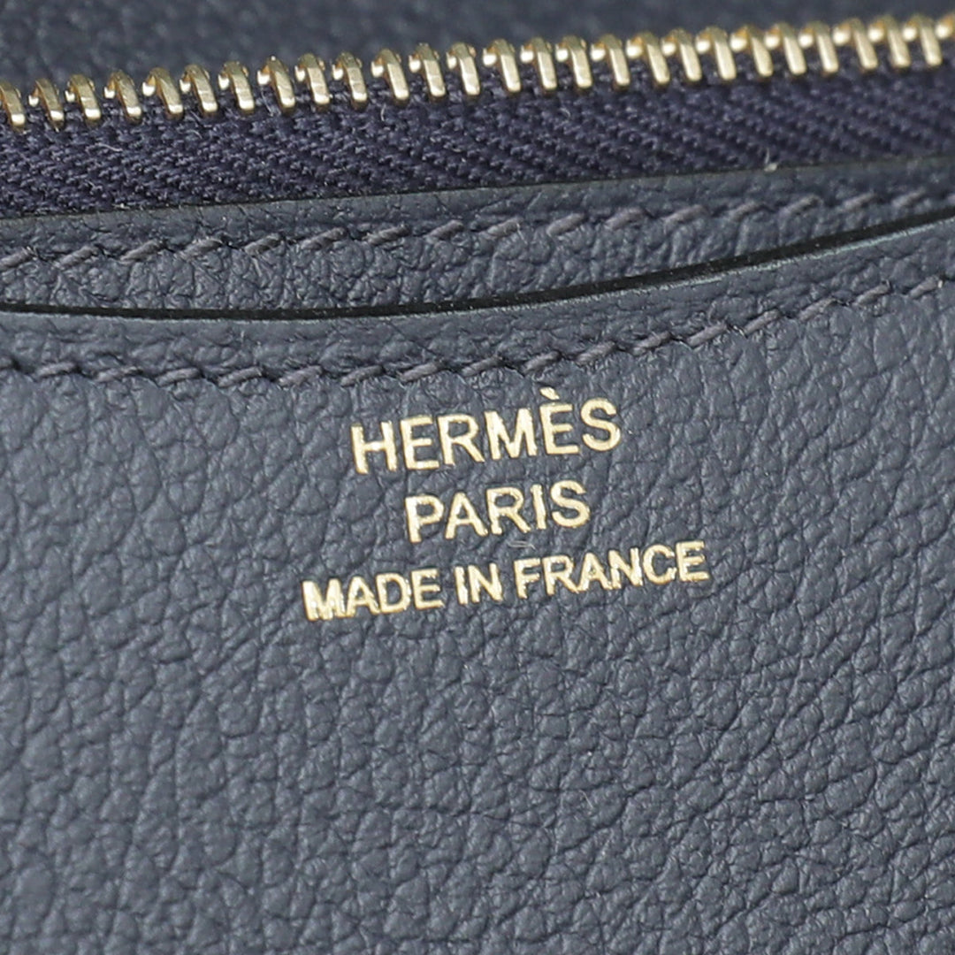 Top quality Hermes Blue Abysse Evercolor Constance Slim Wallet