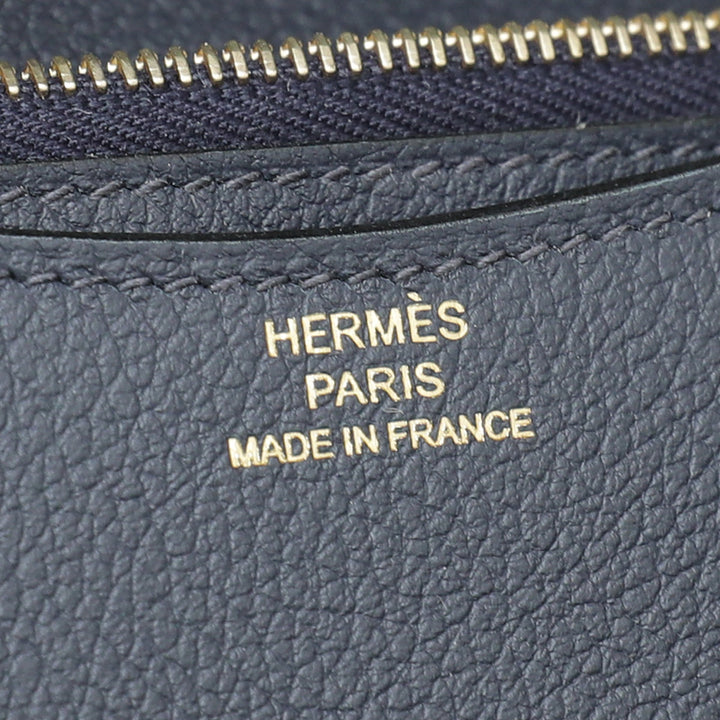 Top quality Hermes Blue Abysse Evercolor Constance Slim Wallet