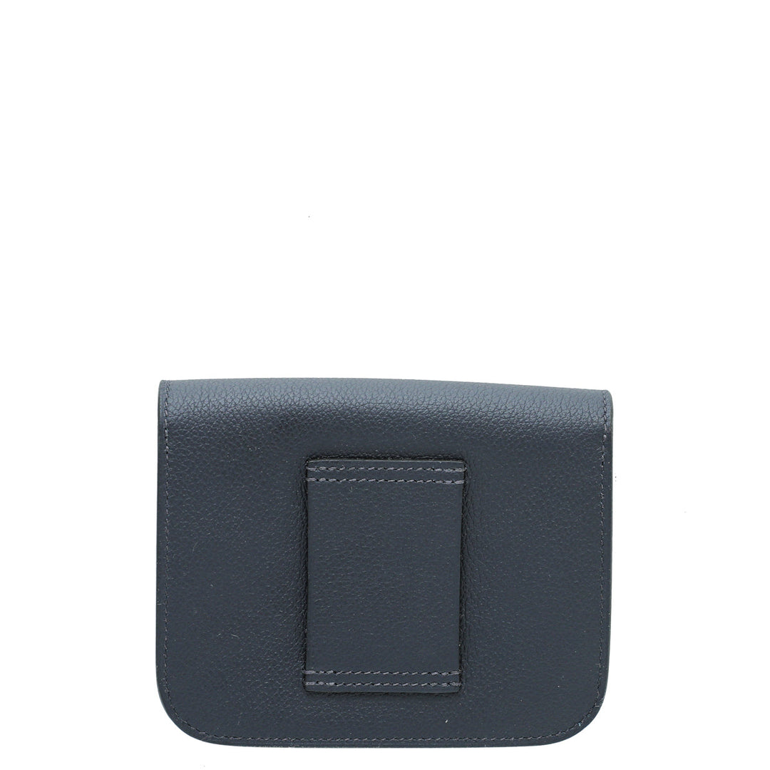 Top quality Hermes Blue Abysse Evercolor Constance Slim Wallet
