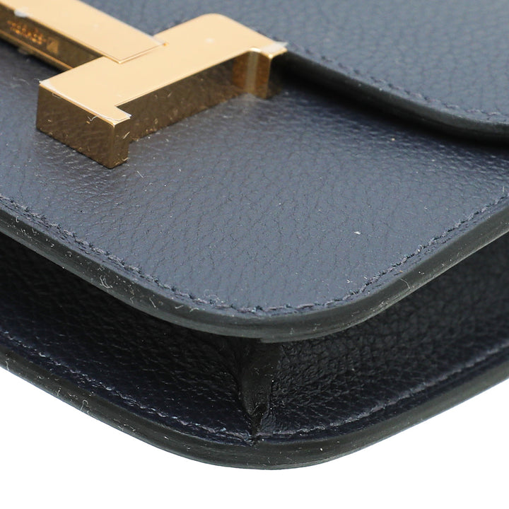 Top quality Hermes Blue Abysse Evercolor Constance Slim Wallet