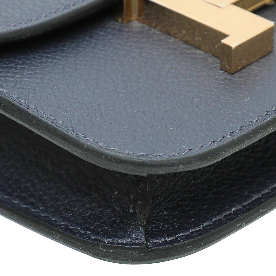 Top quality Hermes Blue Abysse Evercolor Constance Slim Wallet