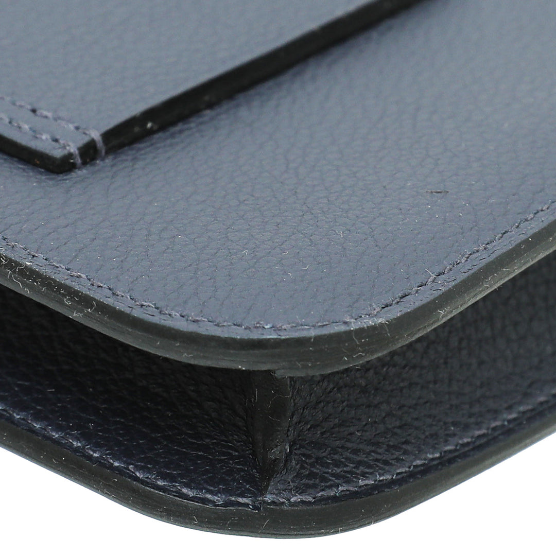 Top quality Hermes Blue Abysse Evercolor Constance Slim Wallet