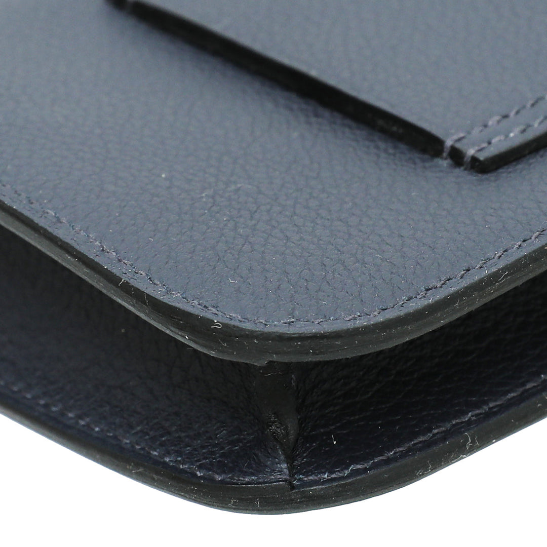 Top quality Hermes Blue Abysse Evercolor Constance Slim Wallet