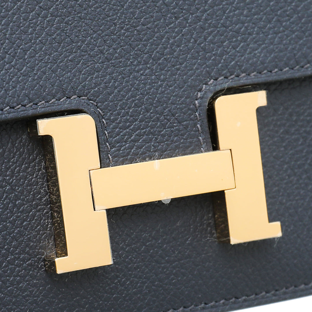 Top quality Hermes Blue Abysse Evercolor Constance Slim Wallet