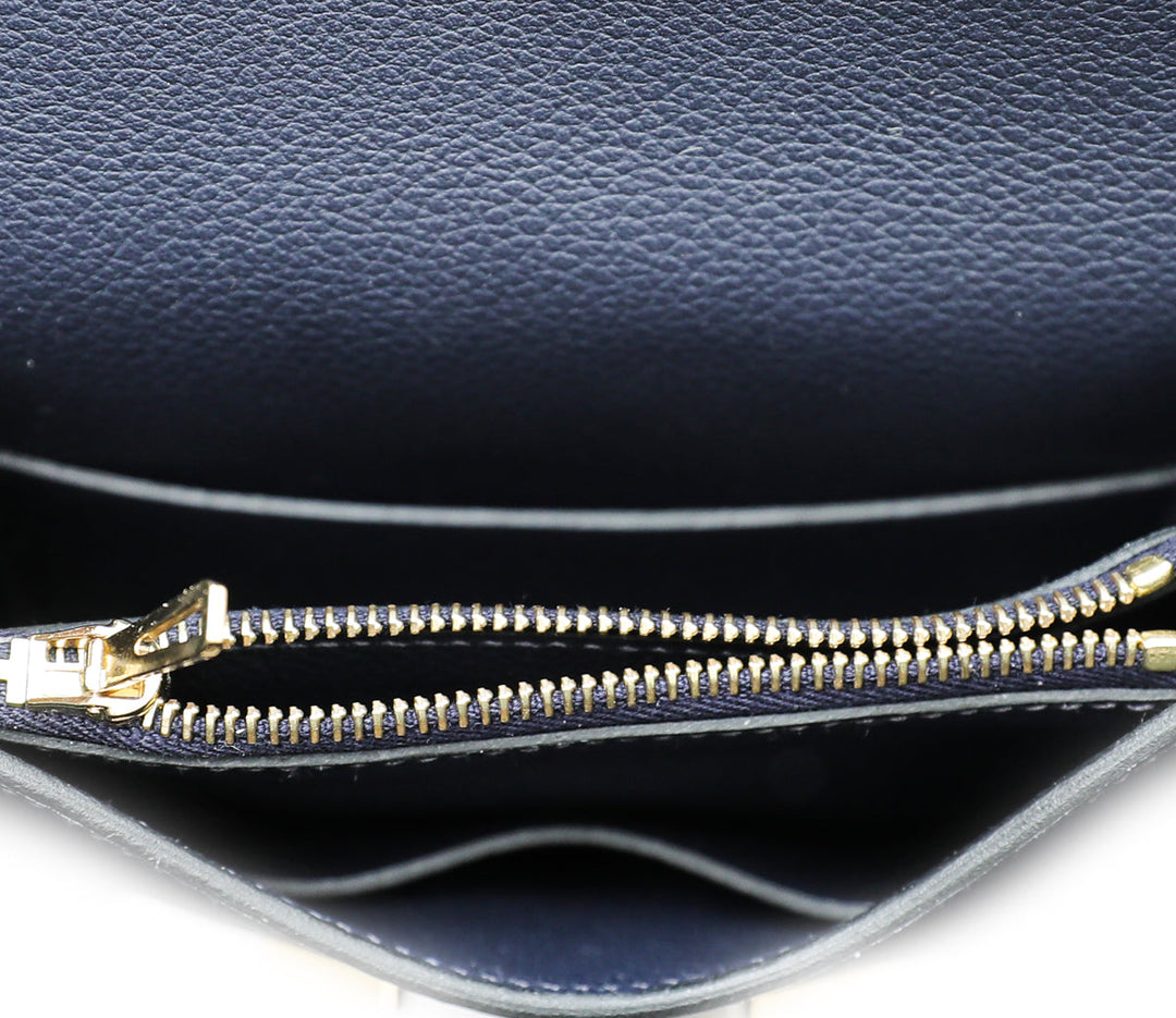 Top quality Hermes Blue Abysse Evercolor Constance Slim Wallet