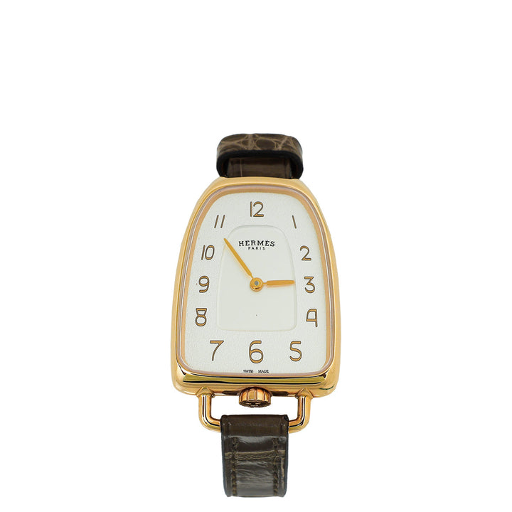 Top quality Hermes 18K Rose Case Alligator Galop d'Top quality Hermes 26mm Watch