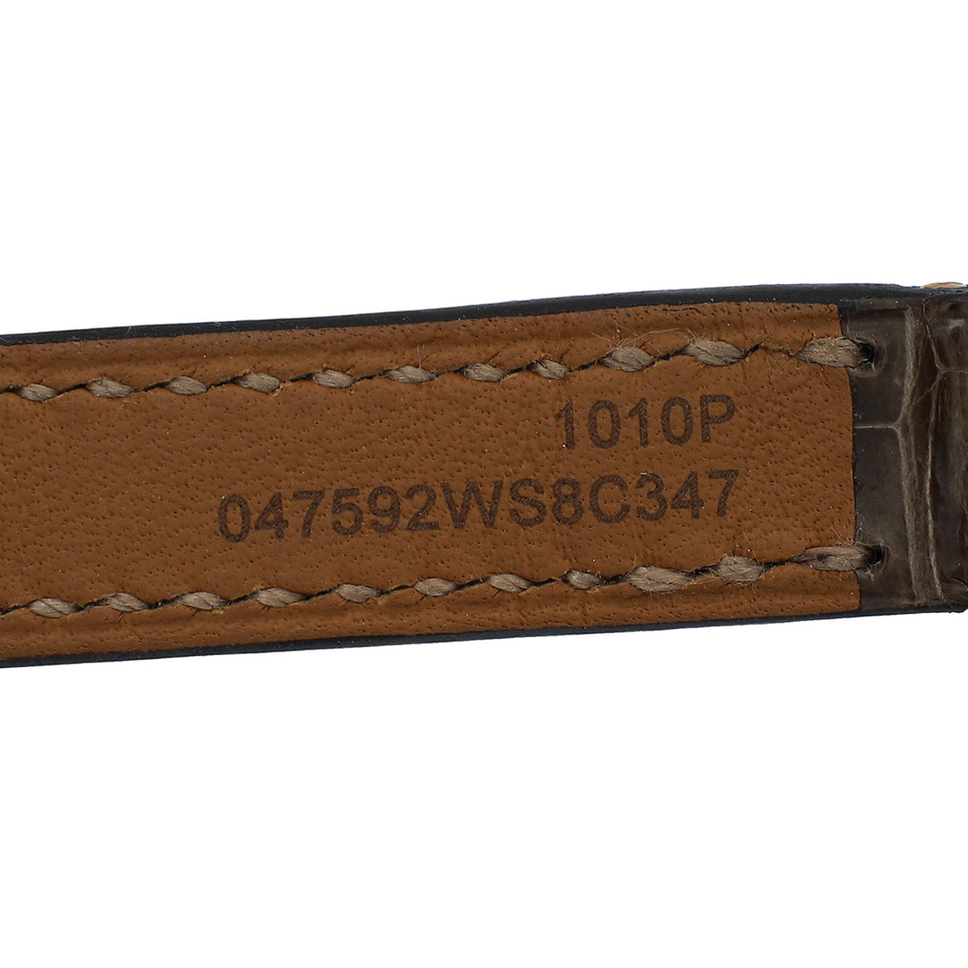 Top quality Hermes 18K Rose Case Alligator Galop d'Top quality Hermes 26mm Watch