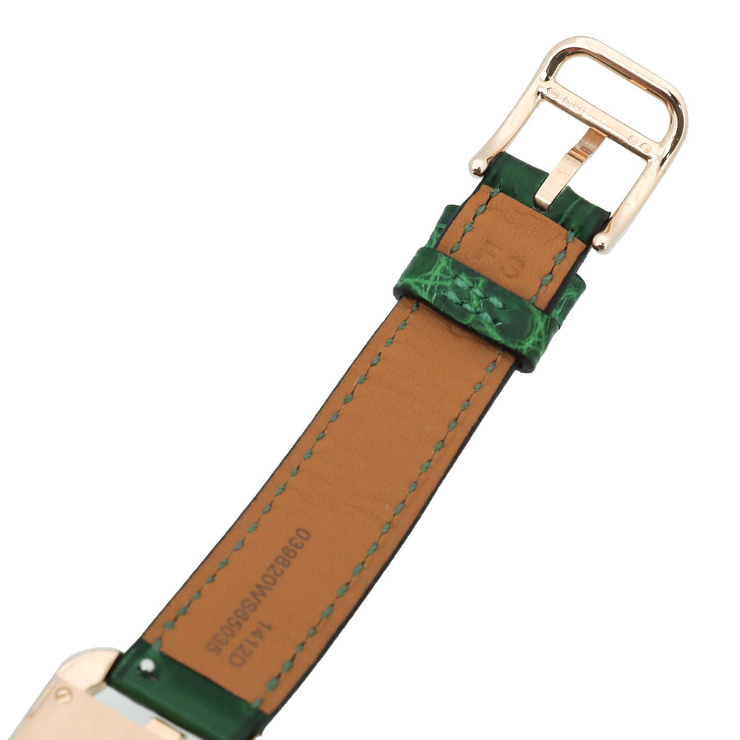 Hermes 18K Rose Gold Cape Cod Diamond Crocodile Strap 31mm Small Watch