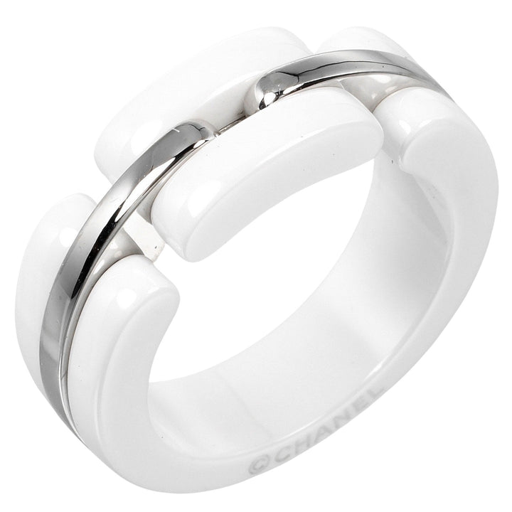 Top Quality Chanel Ultra Collection White Gold Ceramic Ring
