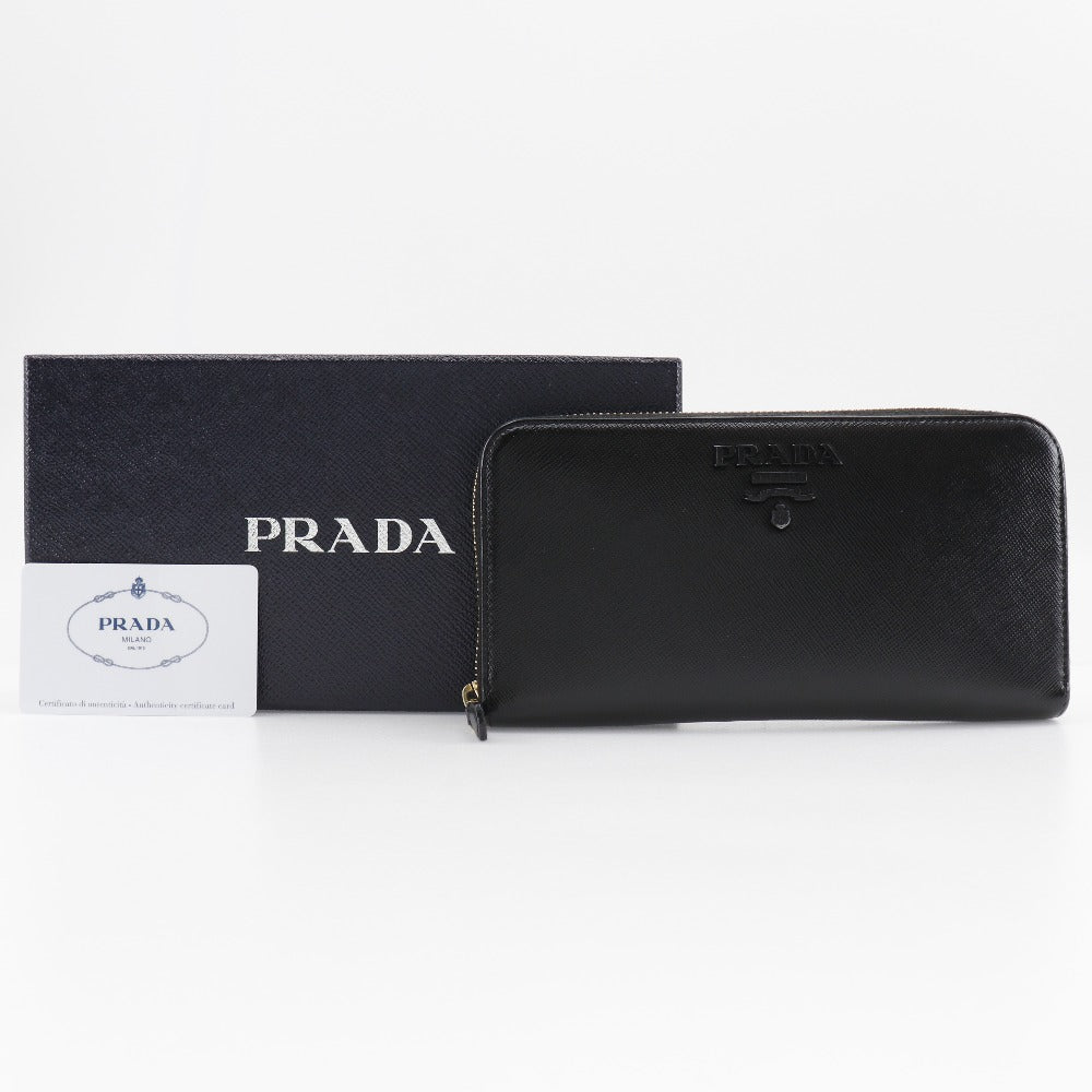 Prada Saffiano Zip Around Wallet 1ML506