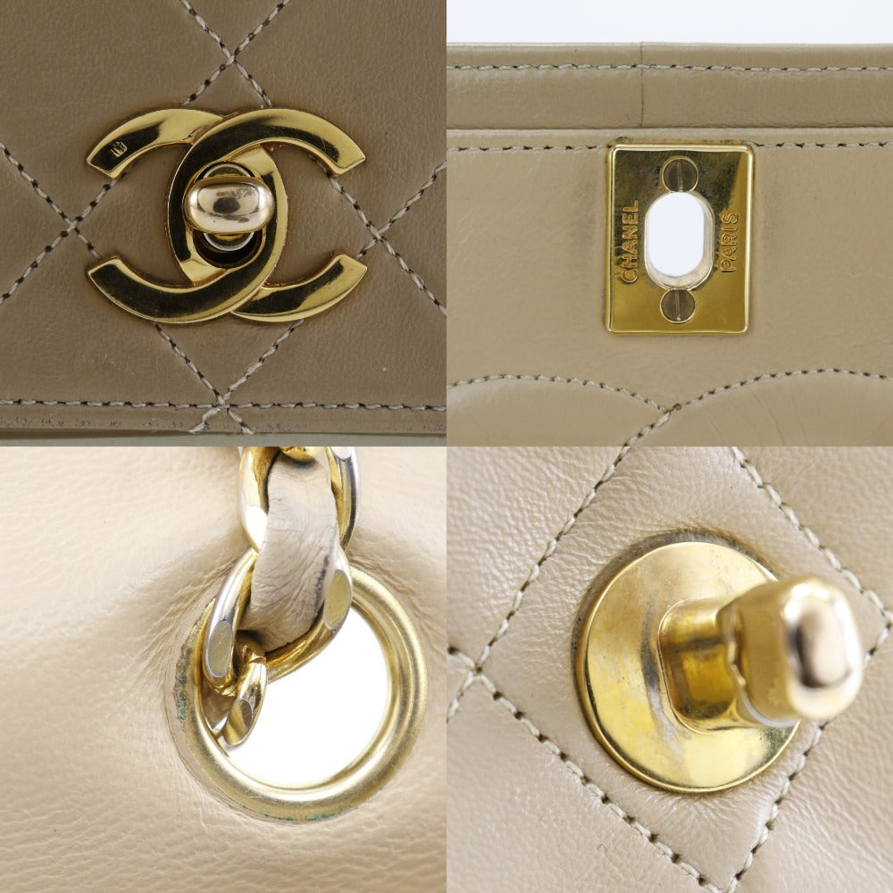 Top Quality Chanel Lambskin Chain Shoulder Bag Beige
