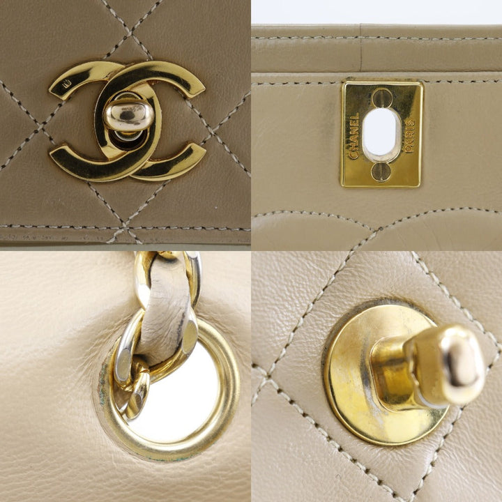 Top Quality Chanel Lambskin Chain Shoulder Bag Beige