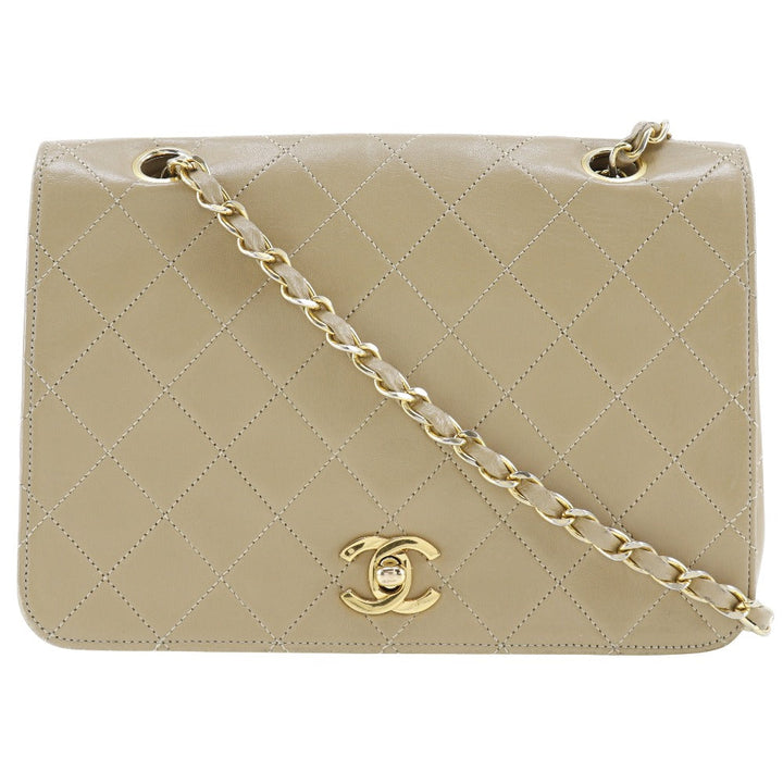 Top Quality Chanel Lambskin Chain Shoulder Bag Beige