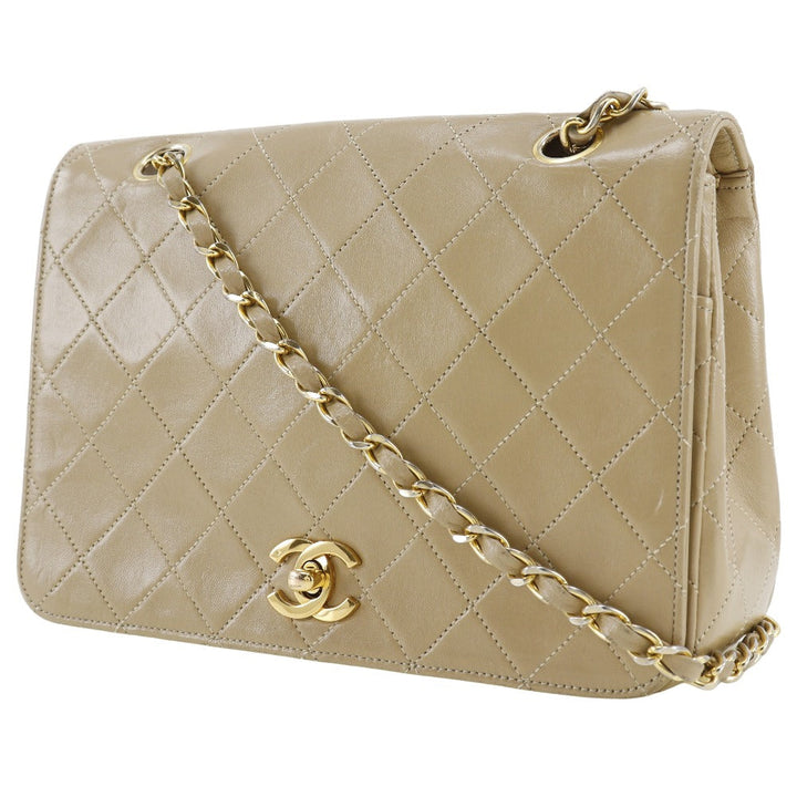 Top Quality Chanel Lambskin Chain Shoulder Bag Beige