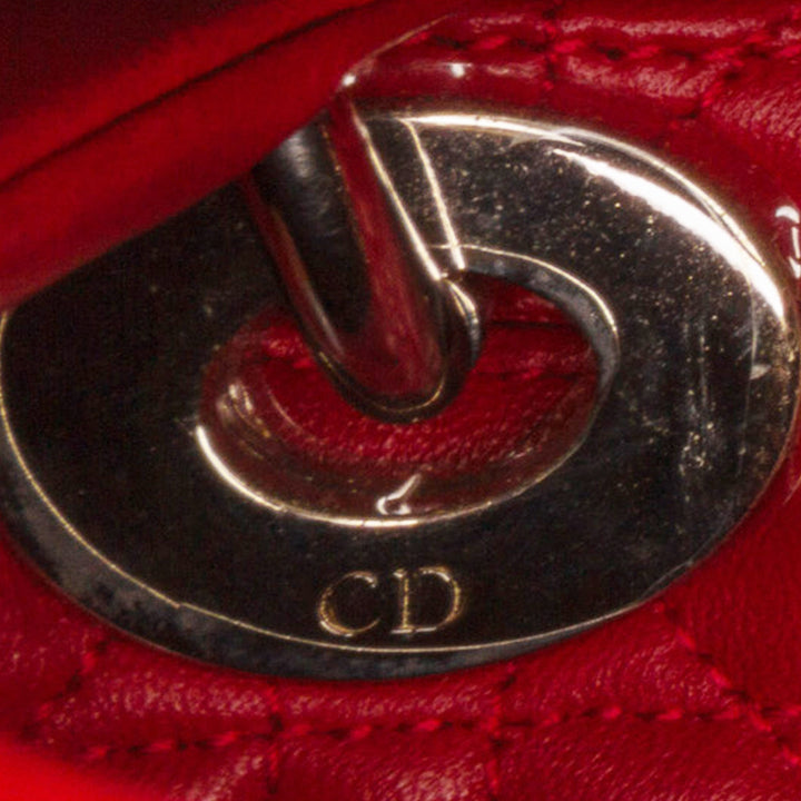 Top quality Dior Lady Top quality Dior Medium Red Cannage Quilted Leather