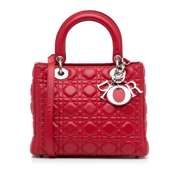 Top quality Dior Lady Top quality Dior Medium Red Cannage Quilted Leather