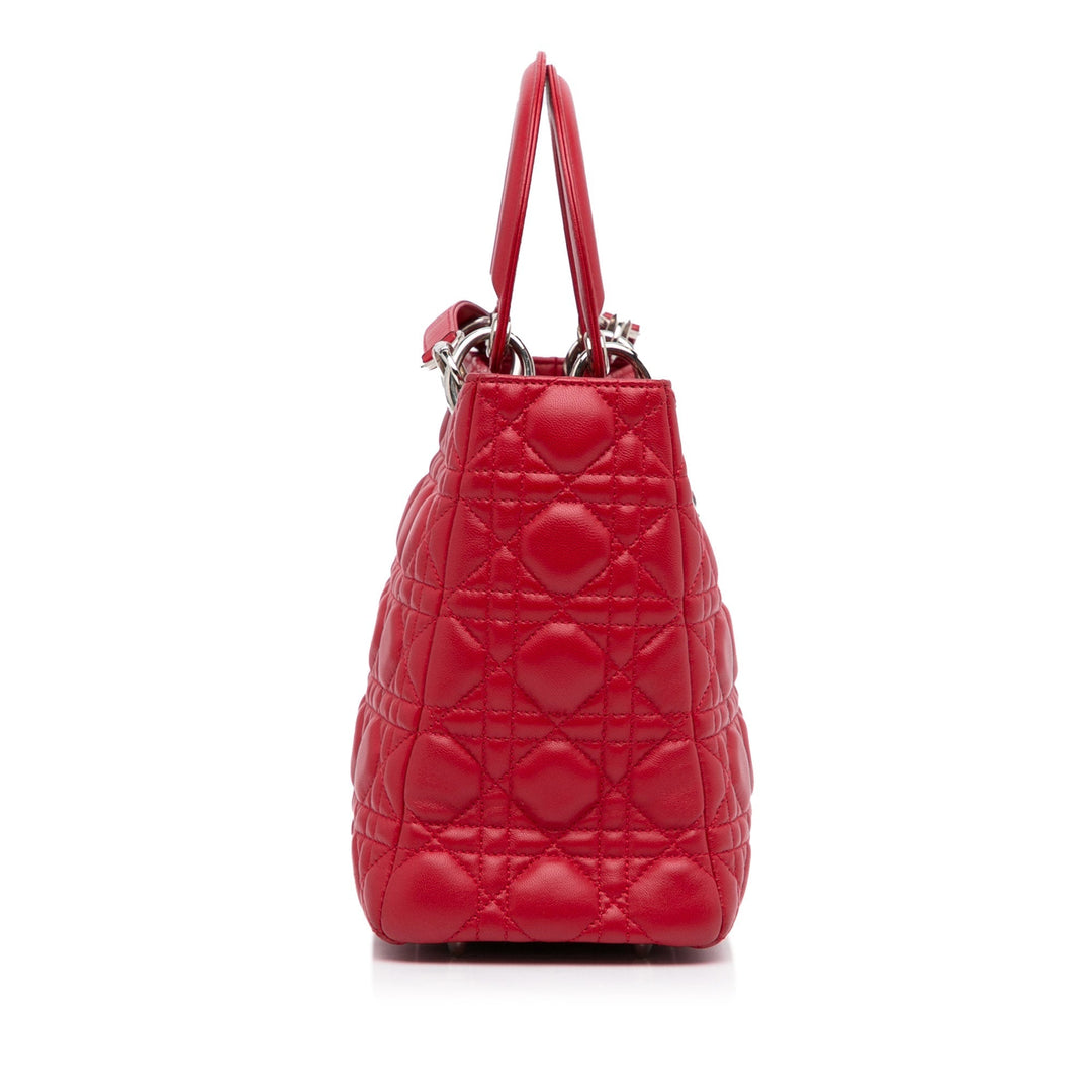Top quality Dior Lady Top quality Dior Medium Red Cannage Quilted Leather